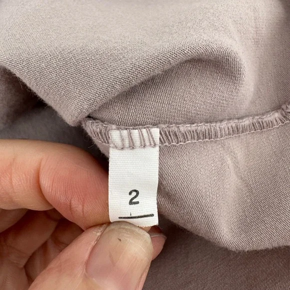 John Galt Womens Long Sleeve Scoop Neck Raw Hem Crop Top Mauve Taupe Size 2 - Picture 7 of 8